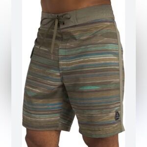 Prana Sander Boardshorts Swim Trunks Shorts Men’s 28 Striped Unlined UPF 50+